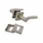 AMIG 23836  
 Manilla con roseta + bocallaves BOLONIA  
 51 x 51 mm  
 Zamak  
 Cromado mate