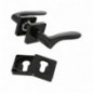 AMIG 23837  
 Manilla con roseta + bocallaves BOLONIA  
 51 x 51 mm  
 Zamak  
 Negro mate