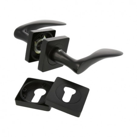 AMIG 23839  
 Manilla con roseta + bocallaves ROCHE  
 51 x 51 mm  
 Zamak  
 Negro mate