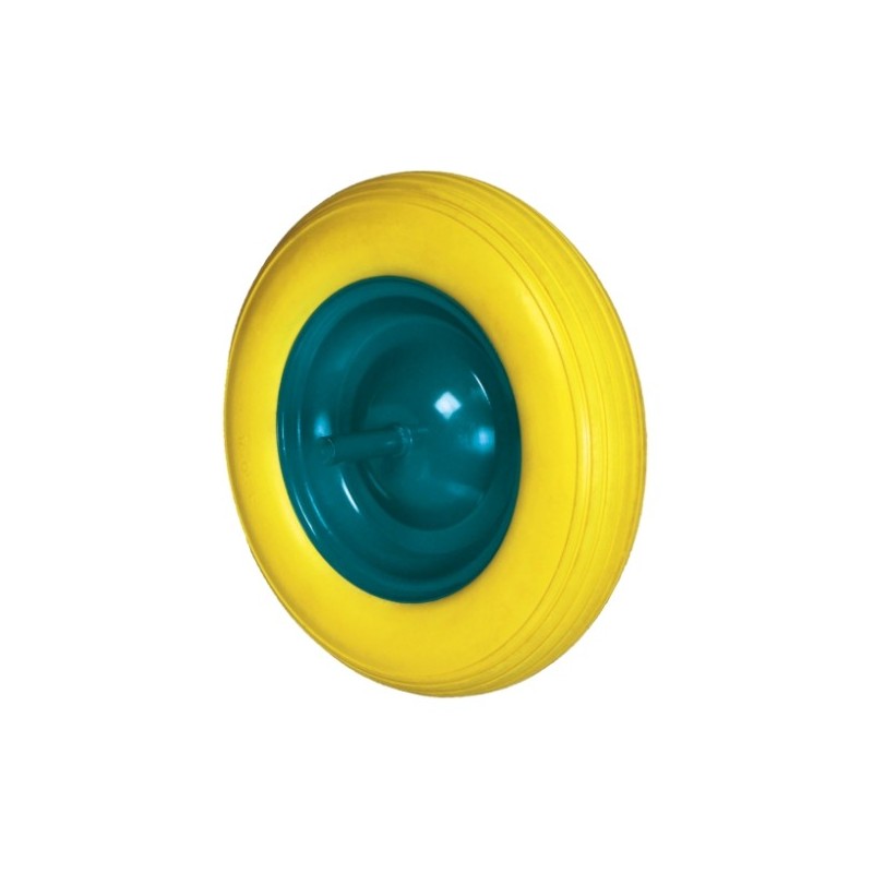 AMIG 23849  
 Rueda impinchable carretilla obra 2610  
 Ø360 mm  
 Poliuretano  
 Amarillo
