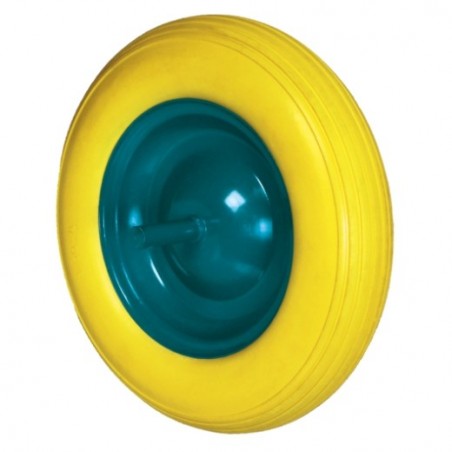 AMIG 23849  
 Rueda impinchable carretilla obra 2610  
 Ø360 mm  
 Poliuretano  
 Amarillo