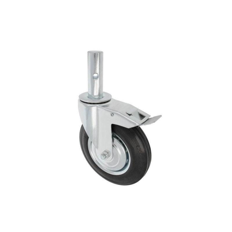 AMIG 23850  
 Rueda andamio macho 2575  
 Ø200 mm  
 Goma  
 Negro