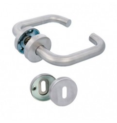 AMIG 23875  
 Manilla con roseta 3RGX  
 Ø53 mm  
 Acero inoxidable  
 Mate
