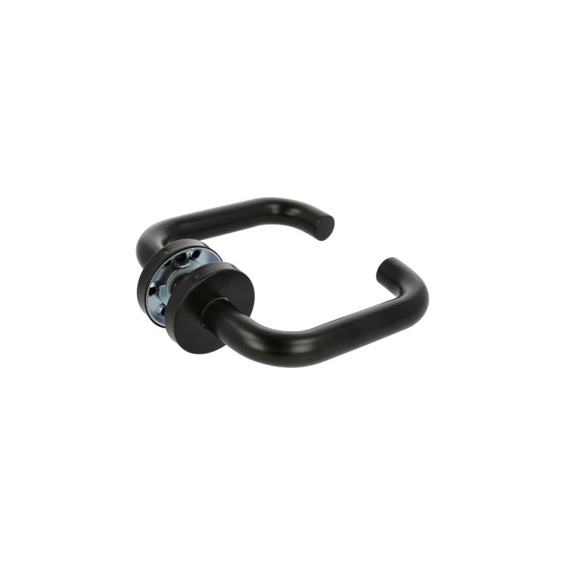AMIG 23882  
 Manilla con roseta 3RX  
 Ø53 mm  
 Acero inoxidable  
 Negro