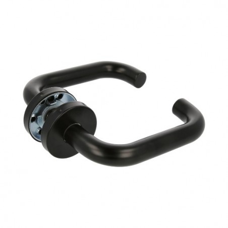 AMIG 23882  
 Manilla con roseta 3RX  
 Ø53 mm  
 Acero inoxidable  
 Negro