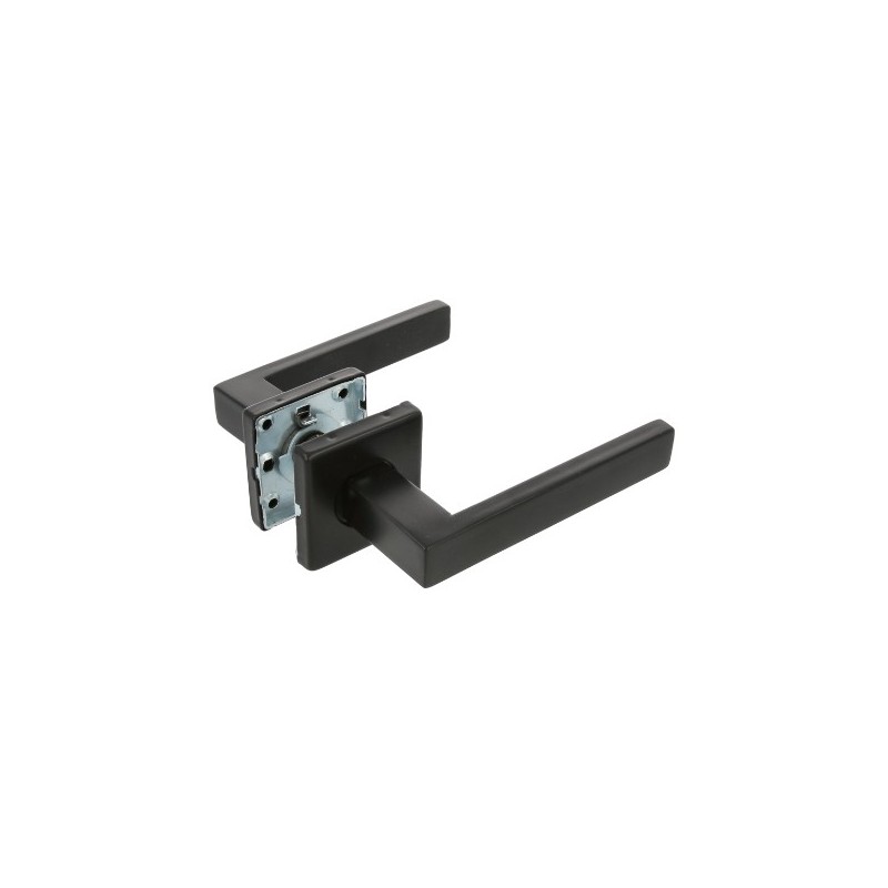 AMIG 23884  
 Manilla con roseta 8RX  
 54 x 54 mm  
 Acero inoxidable  
 Negro