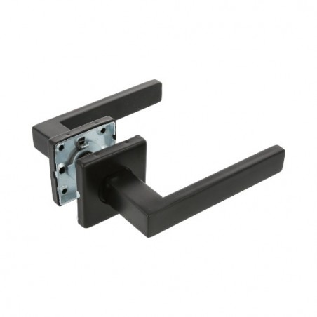 AMIG 23884  
 Manilla con roseta 8RX  
 54 x 54 mm  
 Acero inoxidable  
 Negro