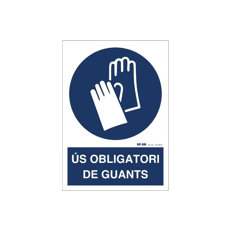AMIG 23913  
 Señal obligación adhesiva 10010  
 90 x 120 mm  
 PVC  
 Blanco/Azul