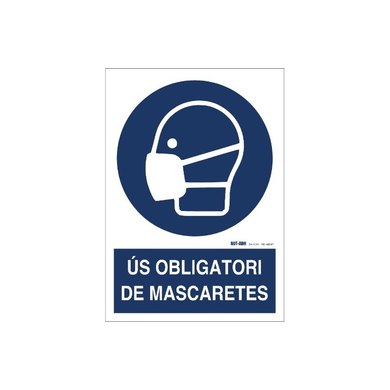 AMIG 23914  
 Señal obligación adhesiva 10010  
 90 x 120 mm  
 PVC  
 Blanco/Azul