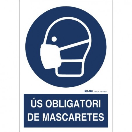 AMIG 23914  
 Señal obligación adhesiva 10010  
 90 x 120 mm  
 PVC  
 Blanco/Azul