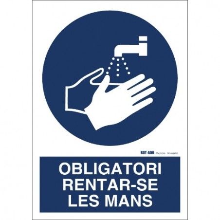 AMIG 23915  
 Señal obligación adhesiva 10010  
 90 x 120 mm  
 PVC  
 Blanco/Azul