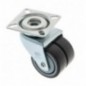 AMIG 23926  
 Rueda doble con pletina 2514  
 Ø50 mm  
 Goma-poliamida  
 Gris