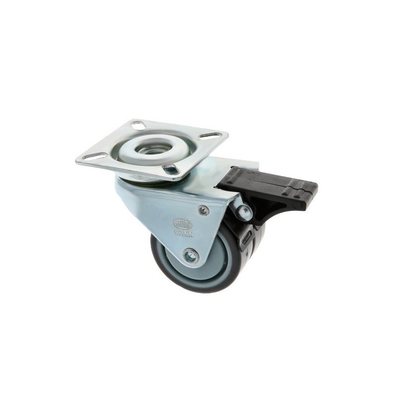 AMIG 23927  
 Rueda doble con pletina y freno 2514  
 Ø50 mm  
 Goma-poliamida  
 Gris