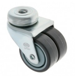AMIG 23928  
 Rueda doble con agujero 2515  
 Ø50 mm  
 Goma-poliamida  
 Gris