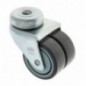 AMIG 23928  
 Rueda doble con agujero 2515  
 Ø50 mm  
 Goma-poliamida  
 Gris