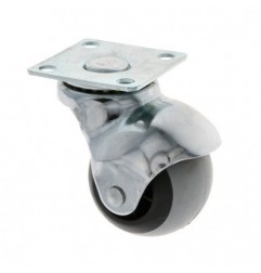 AMIG 23930  
 Rueda bola con pletina 2517  
 Ø40 mm  
 Goma  
 Gris-negro
