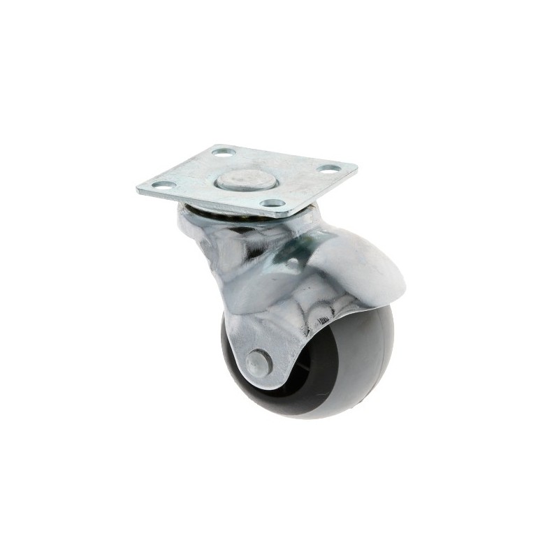 AMIG 23930  
 Rueda bola con pletina 2517  
 Ø40 mm  
 Goma  
 Gris-negro