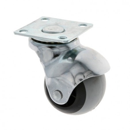 AMIG 23930  
 Rueda bola con pletina 2517  
 Ø40 mm  
 Goma  
 Gris-negro