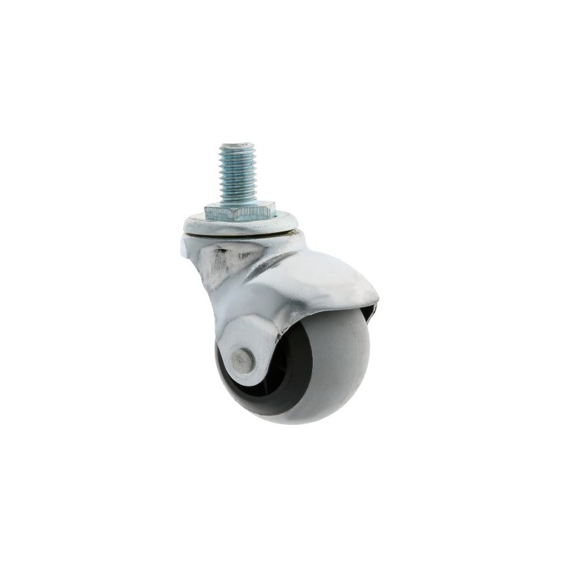 AMIG 23931  
 Rueda bola con eje roscado 2518  
 Ø40 mm  
 Goma  
 Gris-negro
