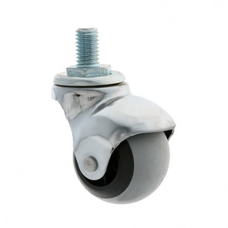 AMIG 23931  
 Rueda bola con eje roscado 2518  
 Ø40 mm  
 Goma  
 Gris-negro
