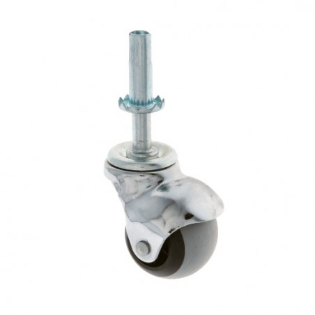 AMIG 23933  
 Rueda bola con espiga y casquillo 2519  
 Ø40 mm  
 Goma  
 Gris-negro