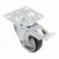 AMIG 23940  
 Rueda con pletina y freno 2523  
 Ø125 mm  
 Goma  
 Negro