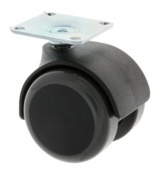 AMIG 23945  
 Rueda con pletina 1506  
 Ø50 mm  
 Nylon  
 Gris-negro