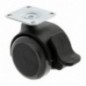 AMIG 23946  
 Rueda con pletina y freno 1506  
 Ø50 mm  
 Nylon  
 Gris-negro