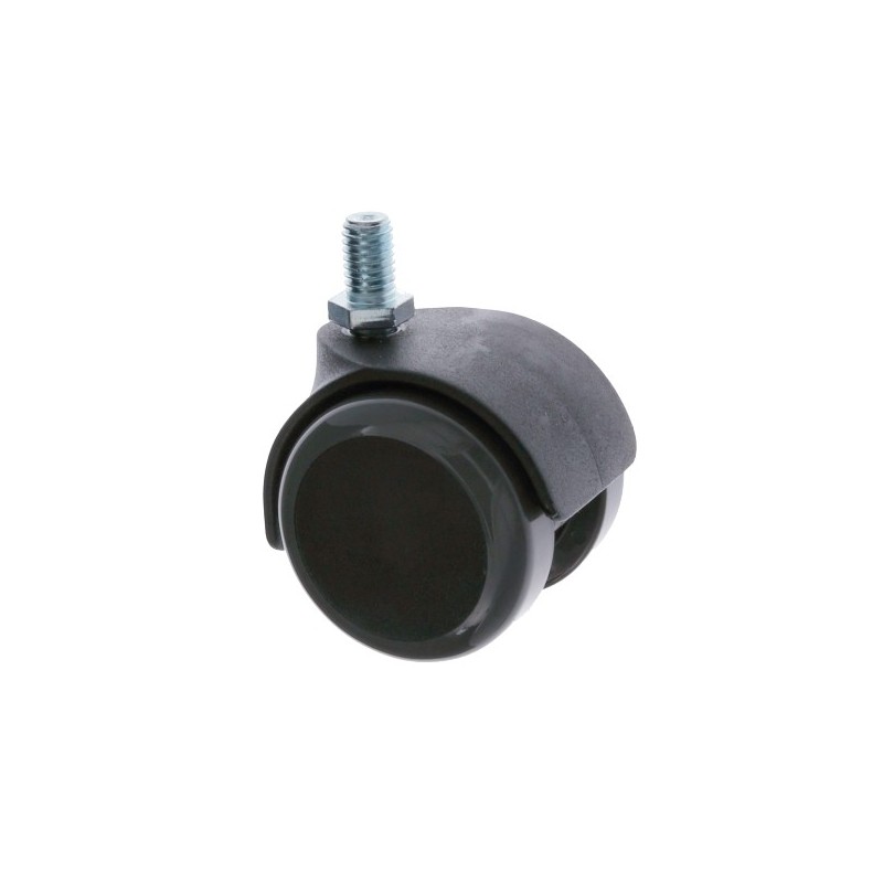 AMIG 23948  
 Rueda con espiga roscada 1507  
 Ø50 mm  
 Nylon  
 Gris-negro