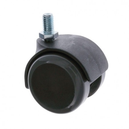 AMIG 23948  
 Rueda con espiga roscada 1507  
 Ø50 mm  
 Nylon  
 Gris-negro