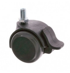 AMIG 23950  
 Rueda con espiga roscada y freno 1507  
 Ø50 mm  
 Nylon  
 Gris-negro