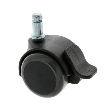 AMIG 23952  
 Rueda con espiga y freno 1508  
 Ø50 mm  
 Nylon  
 Gris-negro