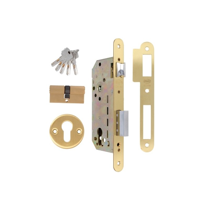 AMIG 23981  
 Cerradura 341 BASE  
 50/85  
 Acero inoxidable  
 Mate