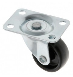 AMIG 23999  
 Rueda con pletina 1308  
 Ø30 mm  
 Nylon  
 Negro