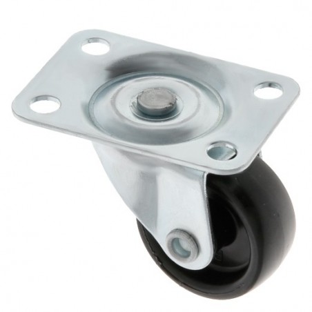 AMIG 23999  
 Rueda con pletina 1308  
 Ø30 mm  
 Nylon  
 Negro