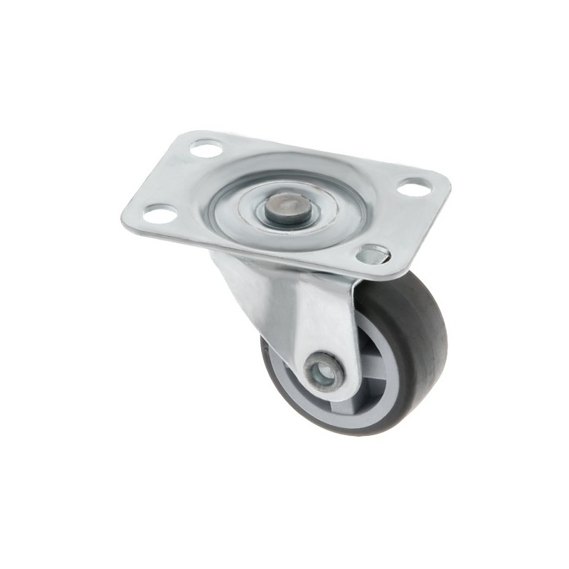 AMIG 24001  
 Rueda con pletina 1309  
 Ø30 mm  
 Goma  
 Gris