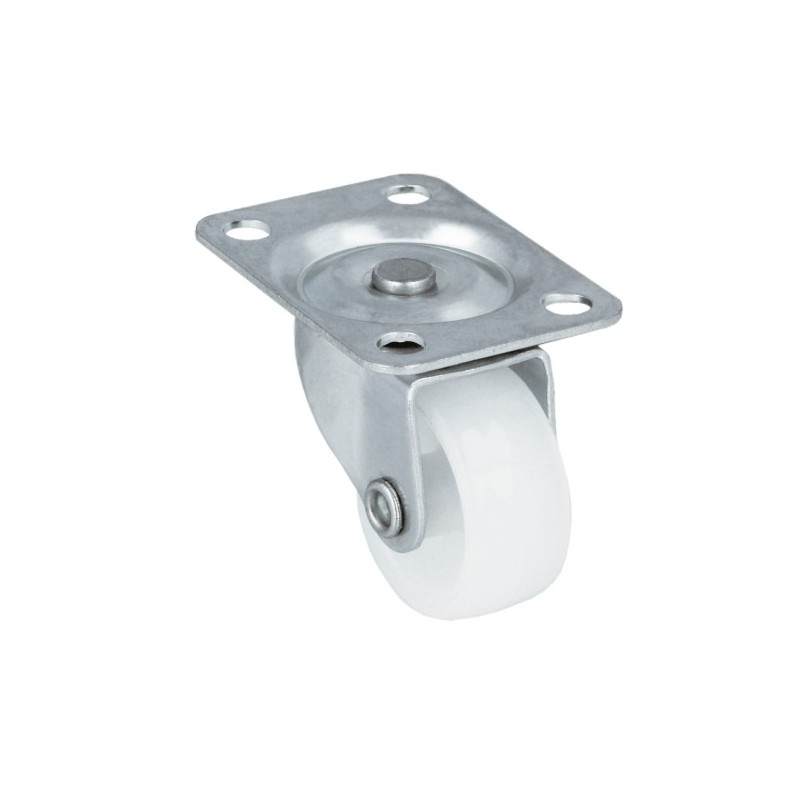 AMIG 24002  
 Rueda con pletina 1310  
 Ø25 mm  
 Nylon  
 Blanco