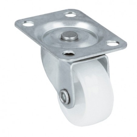 AMIG 24002  
 Rueda con pletina 1310  
 Ø25 mm  
 Nylon  
 Blanco
