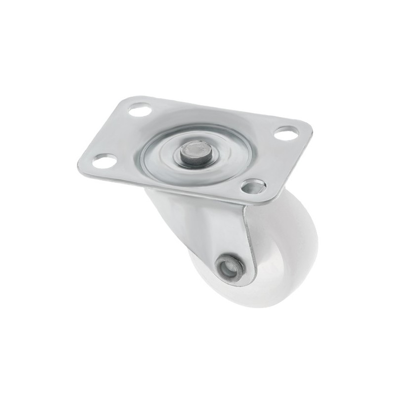 AMIG 24003  
 Rueda con pletina 1310  
 Ø30 mm  
 Nylon  
 Blanco