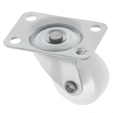 AMIG 24003  
 Rueda con pletina 1310  
 Ø30 mm  
 Nylon  
 Blanco