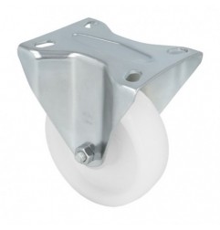 AMIG 24012  
 Rueda con pletina fija 2552  
 Ø125 mm  
 Nylon  
 Blanco
