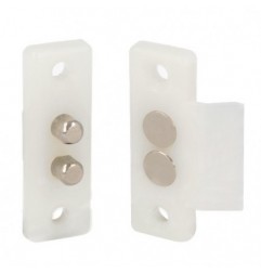 AMIG 24018  
 Contacto puerta 2P  
 48 x 16 mm  
 Nylon  
 Blanco