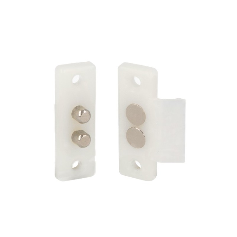 AMIG 24018  
 Contacto puerta 2P  
 48 x 16 mm  
 Nylon  
 Blanco