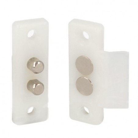 AMIG 24018  
 Contacto puerta 2P  
 48 x 16 mm  
 Nylon  
 Blanco