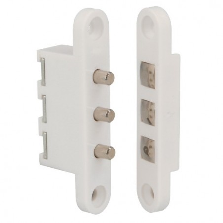 AMIG 24019  
 Contacto puerta 3P  
 71 x 14 mm  
 Nylon  
 Blanco