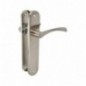 AMIG 24022  
 Manilla con placa ISHI PB  
 240 x 45 mm  
 Aluminio  
 Níquel cepillado