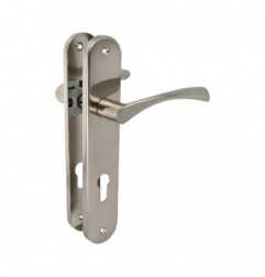AMIG 24023  
 Manilla con placa ISHI PB85  
 240 x 45 mm  
 Aluminio  
 Níquel cepillado