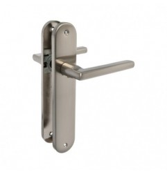 AMIG 24025  
 Manilla con placa MAI PB  
 240 x 45 mm  
 Aluminio  
 Níquel cepillado