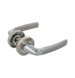AMIG 24027  
 Manilla con roseta HISA  
 Ø52 mm  
 Aluminio  
 Níquel cepillado