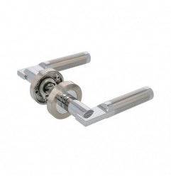 AMIG 24029  
 Manilla con roseta RUMI  
 Ø52 mm  
 Aluminio  
 Níquel cepillado